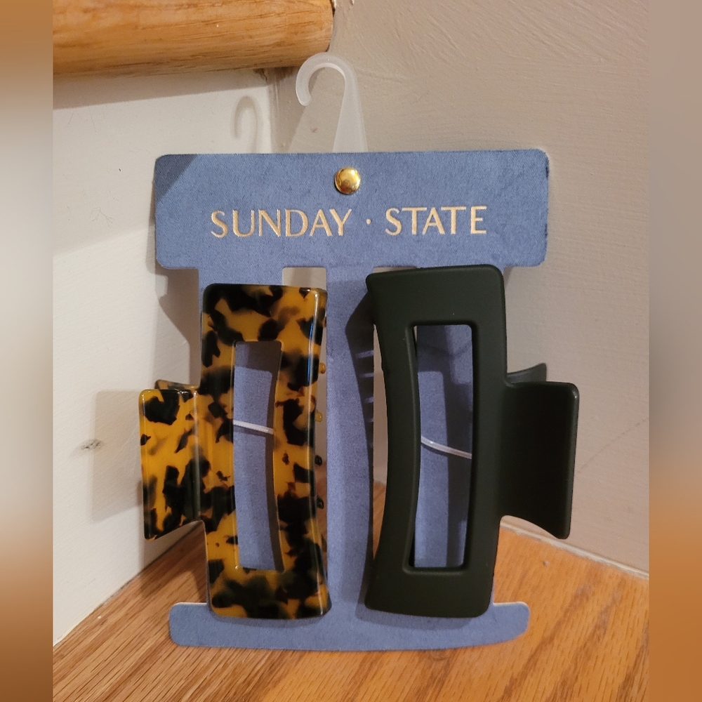 NEW Sunday State 2 Hair Clips made with Recycled Plastic